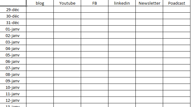 image calendrier éditorial excel