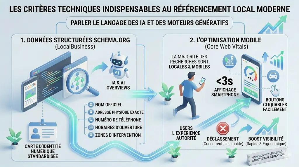 Infographie Critères techniques du SEO Local Moderne
