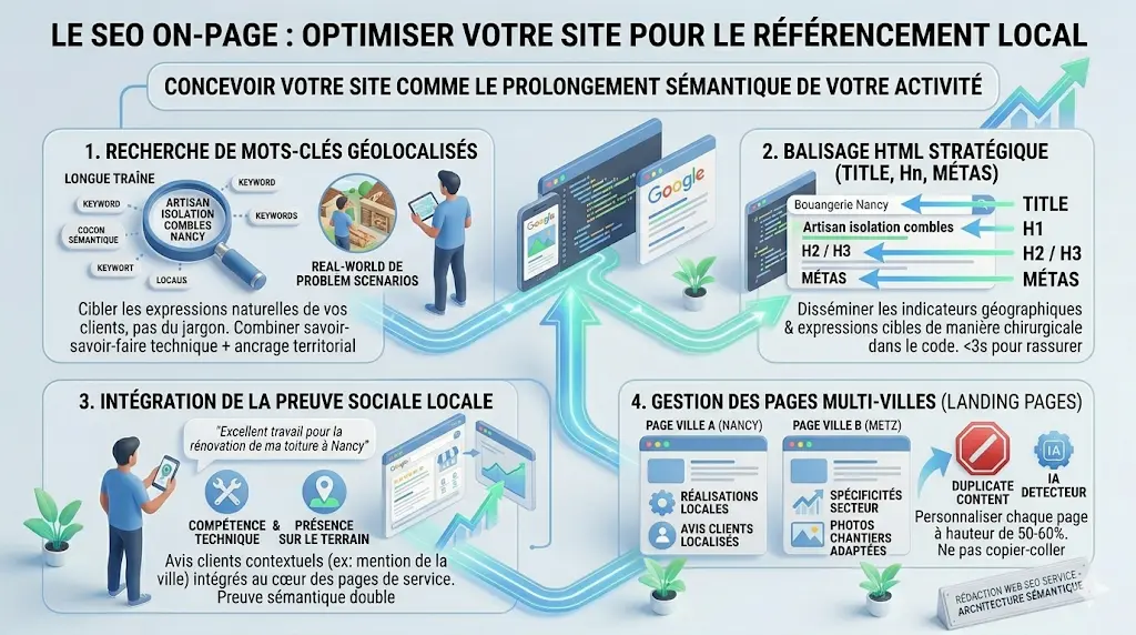 Infographie SEO On Page Local et Optimisation du site web